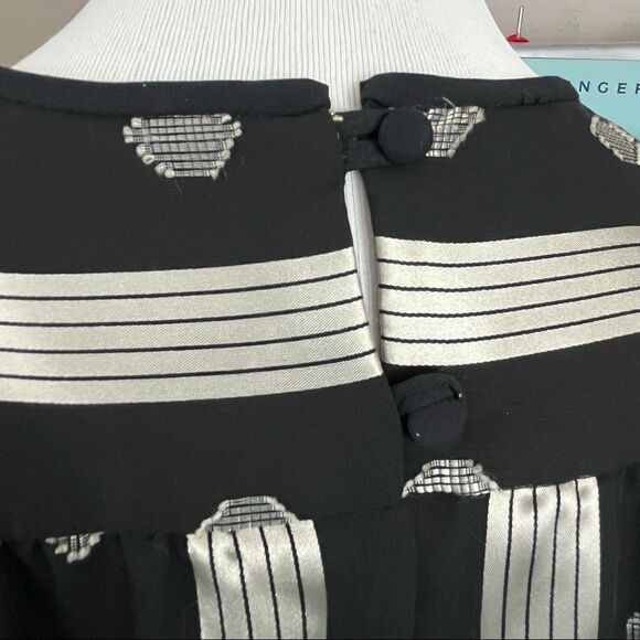 Vintage 80’s Accordion Pleated Dress Black and Silver Small - Picture 6 of 6